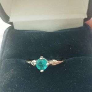 Blue diamond and gold Ring